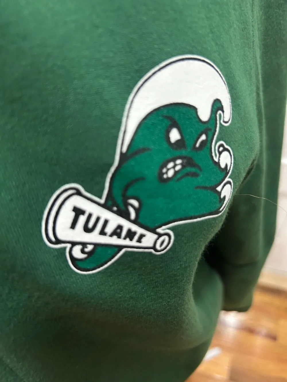 Nike TULANE Green Full-Zip Hooded Team Jacket with Logo - Picture 3 of 4